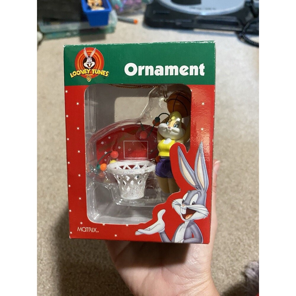 Vintage 1998 Looney Tunes Lola Bunny Space Jam Basketball Ornament Matrix Boxed